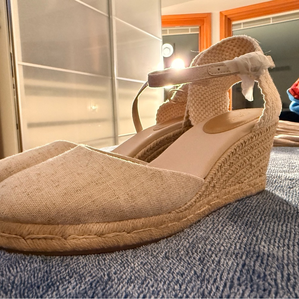 J. Crew Factory Ankle-strap espadrille wedges Size 10 - Picture 7 of 17